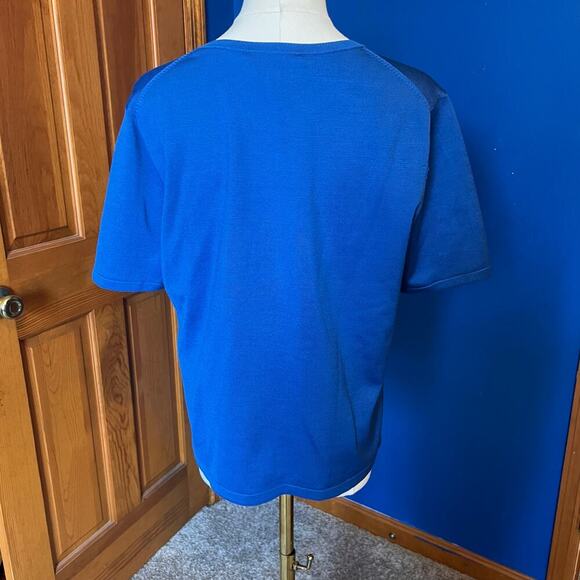 Pendleton Women's Short Sleeve Silk/Nylon Blue Sweater.  Size Large - Picture 5 of 6